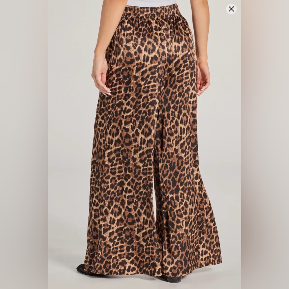 Windsor Leopard Print Palazzo Pants Wide Leg High Rise Flowy Y2K - Picture 2 of 9